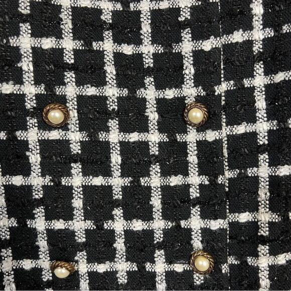 Vintage 80s 90s Louben Boucle Double Breasted Cropped Check Blazer - Picture 3 of 14